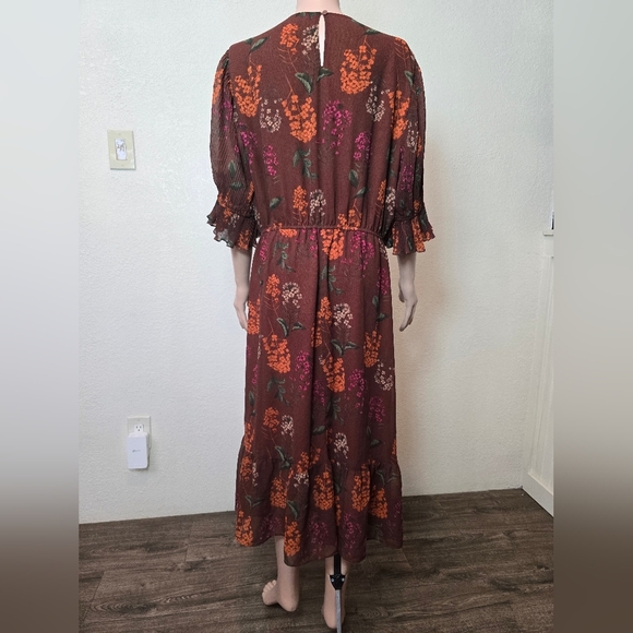 Gibson and Latimer Women’s Brown  Floral Maxi Dress Size XL - Picture 3 of 13